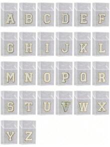 1PC雪花烟盒雪茄烟嘴打火机收纳盒防潮抗压塑料闪亮香烟收纳盒刺绣立体首字母A到Z透明烟盒女士男士礼物20件烟具配件