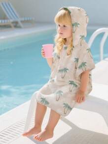 1PC Children's Fleece Bathrobe With Hood,Baby Hooded Towel,Kids Bath/Pool/Beach Hooded Towel.Swimming Pool Towel, Bath Towel