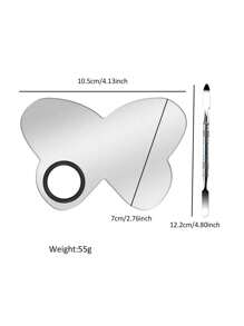 2 piezas Paleta de esmalte de uñas de acero inoxidable, paleta de mezcla de maquillaje, paleta de mezcla de maquillaje fácil de limpiar, herramienta de mezcla de color de pintura cosmética