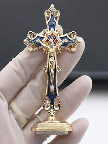 1 pieza Estatua de Jesús cargando la cruz RORPOIR, Escultura de la crucifixión de Jesús, Decoración del hogar cristiana, Figura católica - Multicolor A - Ver 8