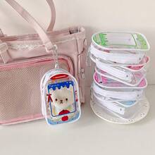 Ins风透明简约草莓水果PVC卡通透明娃娃包玩偶散步包户外包防护防尘收纳袋