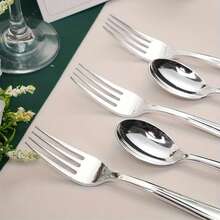 300/150/100/75/50/25pcs/Set Silver Cake/Salad Knife/Spoon/Fork, Reusable And Washable, Suitable For Christmas, Parties, Outdoor Events, Family Gatherings, Weddings, Festivals, Cake And Salad Utensil Set