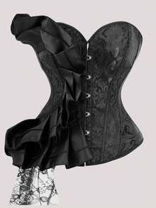 黑色束腰式系带束腰紧身胸衣，时尚，经典百搭，适合外套、派对、约会、购物 - 黑色 - 查看 1