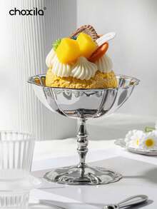 choxila 1PC Stainless Steel Dessert Cup, Dessert Bowl, Candlestick, Serving Tray, Cute Plates, For Home, Hotel, Restaurants, Parties Or Other Social Gathering, Ramadan, Eid Al-Adha - Lotus Bowl - View 12