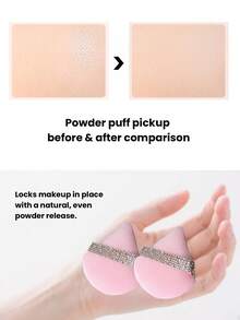 3pcs/10pcs /15pcs/24pcs Pink Triangle Shaped Powder Puff Set For Loose Powder, With Crystal Velvet Short Hair, Soft And Adhesive Makeup Sponge Puff Makeup Tools