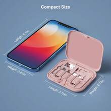 FCV 多功能USB充电适配器60W线缆套装，USB-C转Lightning适配器盒，转换套件（USB-A和Type-C转Micro/Type-C/Lightning公头），数据传输，存储卡，取卡针，手机支架 - 彩色 - 查看 6