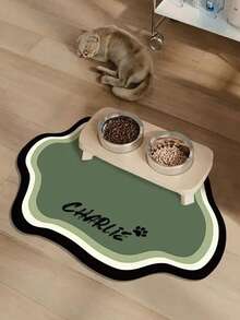 Customizable Non-Slip Pet Mat For Cats & Dogs - Quick-Dry, Water Absorbent, Personalized With Pet'S Name, Nordic Style Floor Mat For Indoor Use, Pet Mat For Floor, Playful Pet Design, Durable Pet Mat - Multicolor - View 6