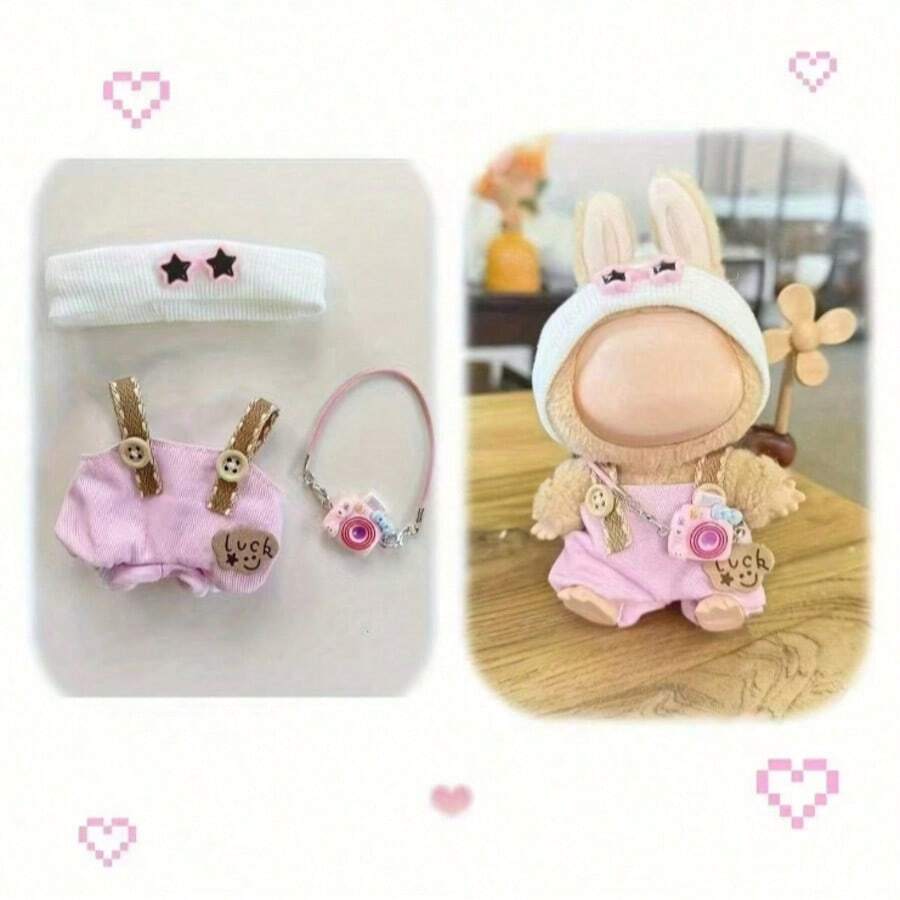 Ropa De Muñeca Para Labubu De 17 Cm, Accesorio De Diadema De Marsopa Sin Aleta, Color Marrón, Adecuada Para Muñecas De 17 Cm De Altura