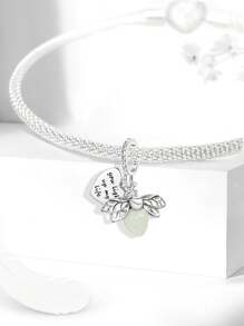 Pingente Bola de Charme de Abelha Luminosa de Prata Esterlina 925, Adequado para Pulseiras DIY Joias Femininas