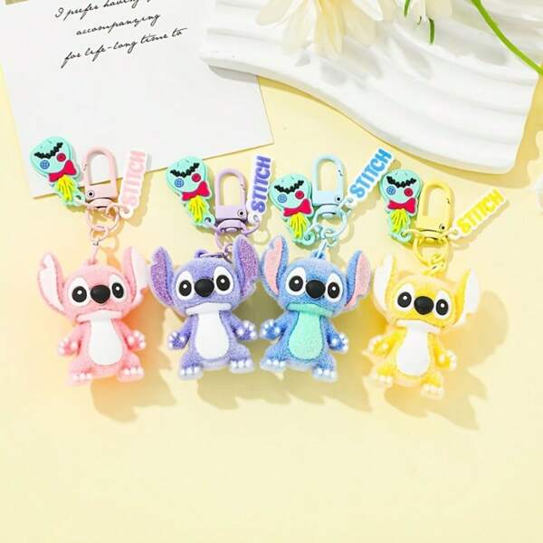 Disney [Autorizado por Disney] 1 X Llavero de silicona de Stitch - Diseño de moda y lindo, adecuado para encantos de mochila y llaveros de coche, colgante de moda para mujer, un regalo perfecto del Día de San Valentín para amigos y familiares