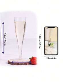 50pcs Champagne Flutes Sparkling Glasses For Picnics Weddings Parties Event Supplies And Outdoor Celebrations Elegant & Easy Clean Up - 透明 - 查看 5