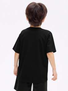 Camiseta para niños de 3 a 12 años de 100% algodón Manga Corta y Cuello Redondo Muy Suave y Cómoda con diseños divertidos Estampado de Brainrot con la leyenda texto "Capuccino Assassino" Capybari Trippi Troppi Bombardiro Playeras cómodas - Negro - Ver 2