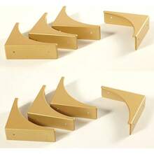 KYIEN Gold Metal Corner Protector 65MM 4 Pack Decorative Corner Brackets For Wood Furniture Sliding Barn Door Table Desk Antirust Zinc Alloy Cover Guard With Screws