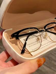 Blue Light Glasses For Woman Men Safety Glasses Blue Light Blocking Glasses  Protection Computer Gaming Glasses    Women Cute Light Weight Red Frame Oversized Non Prescription Small Face Square   Reduce Eye Fatigue On Computers, TVs, Phones, And Games, Suitable For Computer Lense Screen Protector Plain Glasses   Clear Lens Glasses - 金色 - 查看 5