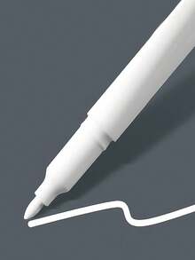 5pcs/Set Non-Erasable White Chalk - Suitable For Blackboard, Window, Glass, Bar, Poster And Other White Marking, Waterproof Fine Tip Oil Paint And Graffiti Marker Set, Essential For Back To School Season - Multicolor - View 3