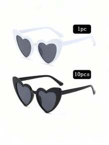 1/2/6/11件心形欧美派对异形爱情眼镜街拍时尚女款