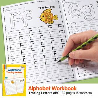 ABC Letter Tracing Workbook For Kids 32-Page Alphabet Tracing Workbook - Educational Handwriting Practice Book With Dual Presentation Of Letters And Animals(Colours And Details Are Random)