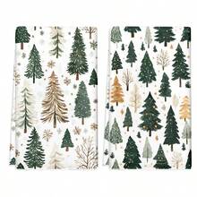 1set/2pcs/100pcs Christmas Tree Pattern Kitchen Rags And Dish Towels, Suitable For Interior Decoration In Restaurant, Kitchen, Bathroom, Party Decoration, Can Be Used As Holiday Gifts - Multicolor - View 14