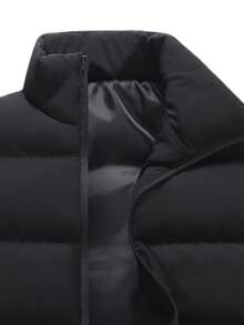 Colete Sem Mangas Fofinho Masculino - Quente e Confortável, Adequado para Corrida e Esportes ao Ar Livre, com Múltiplos Bolsos, Design de Gola Preta, Peça de Sobreposição Casual | Colete com Zíper | Colete de Poliéster