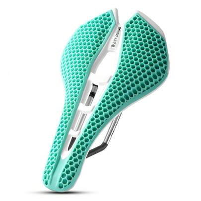 Cojín de asiento de bicicleta WEST BIKING Hive - Cojín de asiento de bicicleta de carretera con absorción de impactos y transpirable | Cojín de descompresión hueco 3D con flujo de aire para comodidad