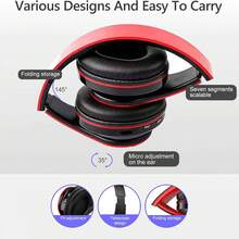 Wireless Noise Reduction Bluetooth Headset, Headphones Bluetooth 5.3 Subwoofer Mobile Computer Game Music Sports Over Ear Earphones, Upgraden Bluetooth Headphones Wtih LED Lights, Portable Folding Headphone Active Noise Canceling Headphones, Wireless Headphones With Deep Bass, USB Rechargeable Wireless Earbuds For Work Sports Game Music - 紅色 - 查看 7