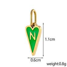 1 Cute Stainless Steel Pendant With 26 Colorful Heart Letters A-Z, Suitable For Bracelets, Necklaces, Earrings, Jewelry Making, Versatile For Daily Parties, And Gift Giving - Multicolor - View 13