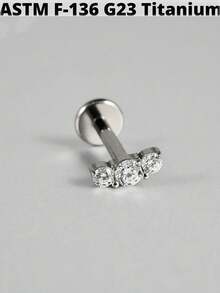 1PC G23 Titanium Marquise Zirconia Labret Lip Studs Internal Thread CZ Snake/Butterfly/Flower Ear Cartilage Tragus Helix Earring Lobe Piercing Jewelry - As Shown - View 13