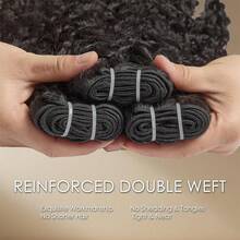 BINF 15A Burmese Curly Human Hair Bundles Raw Vietnamese Unprocessed Burmese Virgin Double Drawn Hair Weave Extensions Deep Water Curly Wave Human Hair 1/3/4 Bundle 3C4A Hair Extension - Natural Black - 查看 4