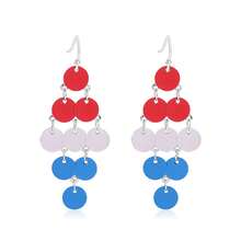 Independence Day Earrings Zinc Alloy Oil Drop American Stars And Stripes Flag Pentagram Angel Pendant Earrings - 37 - 查看 11