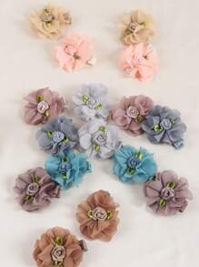 16 件婴儿发夹花朵风格情人节
