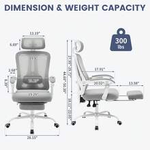 Silla de oficina ergonómica, silla giratoria con soporte lumbar ajustable, silla de oficina en casa con reposapiés, silla gaming de malla con respaldo alto
