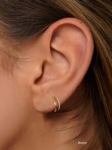 1 Stück 925 Sterling Silber 16G Helix Zwilling Klicker Creolen - Knorpel Helix Piercing Feiner Schmuck - Scharnier Creole Rook Creole, Concha Creole, Creolen, Septum Klicker Ring Daith Creole Tragus Creole Scharniergelenk Nasenpiercing, geeignet für Frauen und Männer für den täglichen Gebrauch