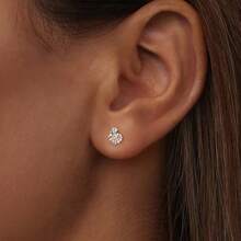 WOSTU WOSTU 1 pereche 925 Sterling Silver Life Stud Cercei cu țestoase marine cu CZ Cercei de vară la plajă pentru femei Bijuterii fine