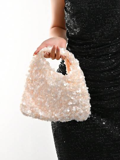 حقيبة مسائية مرصعة بالترتر، مصنوعة بحرفية عالية مطرزة بالكامل بالترتر. حقيبة كلاتش مثالية للحفلات والزفاف والسهرات والعشاء، هدية مثالية للنساء والأمهات والمعلمات والصديقات والوصيفات. حقيبة كلاتش خفيفة الوزن