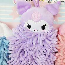 Miniso Sanrio Kuromi 雪尼尔手巾，雪尼尔纤维柔软亲肤，吸水性强，可悬挂于室内方便取用（1 条） - 紫色 - 查看 2