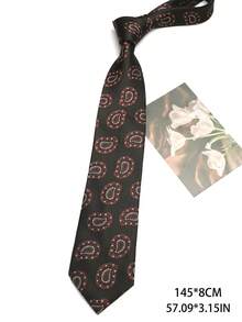 1pc Extra Large Paisley Pattern Handmade Unisex Necktie, Suitable For Casual, Street, Party, Wedding - Multicolor - View 10