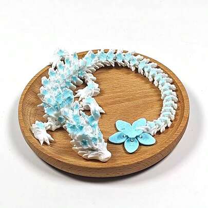 3D打印樱花龙摆件，热门中国龙收藏品，关节可动，可变形，礼品，手工玩具 - 生日礼物，圣诞礼物，万圣节礼物，完美礼物，文具，减压