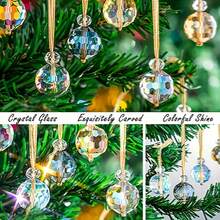 12pcs Premium Crystal Christmas Balls - Sparkling Tree Ornaments With Sunlight Catchers - Dazzling Holiday, Home & Office Decor - Perfect Gift For Christmas Themed Parties