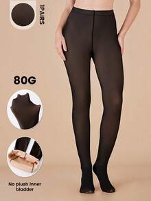 1/2 Paar Damen Schwarze Transparente Strumpfhosen, Große Größen, Bauchkontrolle, Po-Anhebung, Hohe Elastizität, Pillingresistent, Geeignet für Lässig, Büro und Business Tragen im Herbst und Winter