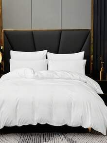 2/3pcs Duvet Cover Set, Bedding, Solid Color Bedding Set, Cozy Room Decoration, Soft And Anti-Pilling Bedding, Comfortable And Breathable Bed Set, Dustproof Duvet Cover Set, 1pc Duvet Cover With 1/2pcs Pillowcases (Without Filler), For Single, Twin, Full, King, Queen Bed Sizes, Suitable For Bedroom, Guest Room, Dormitory, All Seasons, Machine Washable,Fall Decor,Autumn Decor,Room Decor