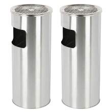 Hotel Ashtray Trash Can With Ashtray For Outdoor Use - Stainless Steel Standing Ashtray With Trash Can - Trash Can Height 60 Cm - 30 L - Silver 2 - View 7