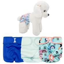 3 Packs Female Dog Diaper Luxury Washable Reusable Dog Diapers (Stylish Pattern) - Durable Female Dog Diapers, Doggie Diapers, 3 Packs - Multicolor - View 5