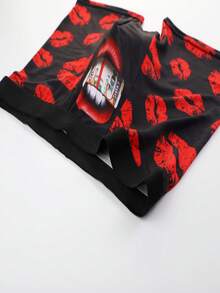 Funny Lip Print Men's Underwear, Suitable For Weddings, & Comfortable Men's Boxer Briefs Sports Boxing Men's Boxer Briefs, Gift For Boyfriend