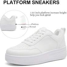 MEMON Womens Fashion Sneakers,Lace Up Platform Sneakers,Lightweight Casual Sneaker,Walking Sport SneakersChristmas - 米色 - 查看 4