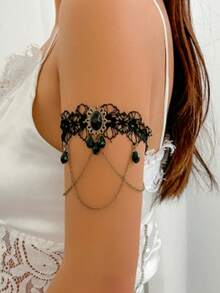 1pc Metal Glossy Water Drop Bangle Bracelet, Fashionable Spring Bracelet