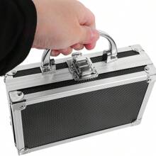 Estuche para anillos de compromiso y de boda, incluye broche, caja de herramientas multiusos de aleación de aluminio para guardar herramientas de jardinería interior y estuche portátil para joyas, manualidades, herramientas y almacenamiento de medicamentos