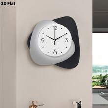 2D Flat, 1pc Modern Creative Fashion Art Decorative Wall Clock, Super Silent Quartz Movement, No Ticking Sound, Decorative Clock For Living Room, Bedroom, Office, Kitchen And Cafe, Perfect For Christmas, New Year, Valentine's Day Gifts - Multicolor - View 10