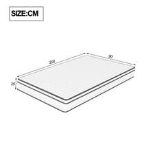 Materasso 90x200/140x190 cm, profondità 25 cm, materasso ibrido semirigido, traspirante, estremamente silenzioso ed ergonomico, rivestimento in maglia da 240 g e molle insacchettate, bianco - Bianco - Visualizzare 2