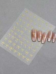 2/3/6/12 张情人节蝴蝶结女士美甲贴纸、自粘式 3D 蝴蝶结指甲贴花、可爱丝带指甲贴纸（适用于 DIY 指甲设计）、美甲用品配件 - 彩色 - 查看 10