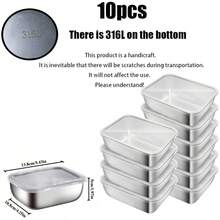 10/4/1pc Food Storage Containers With Lids, Meal Prep Containers Reusable, Stainless Steel, Oven Freezer Dishwasher - Multicolor - View 10